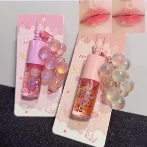 Grape Pendant Lip Oil, Moisturizing Glossy Mirror Finish, Daily Hydrating Lip Balm, Long-Lasting Shine, Hydrating Glassy Lip, Lip Shiner, Hydrate, 1pc