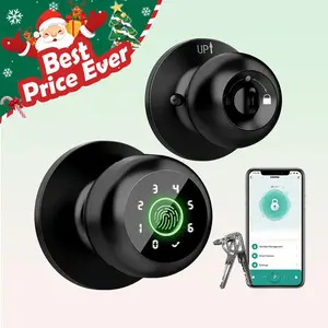 GHome Smart 4-in-1 Fingerprint Knob with Keypad, App Control and Keyless Entry Lock for Home, Bedroom, Apartment, Offices, Garages - Model K10PRO