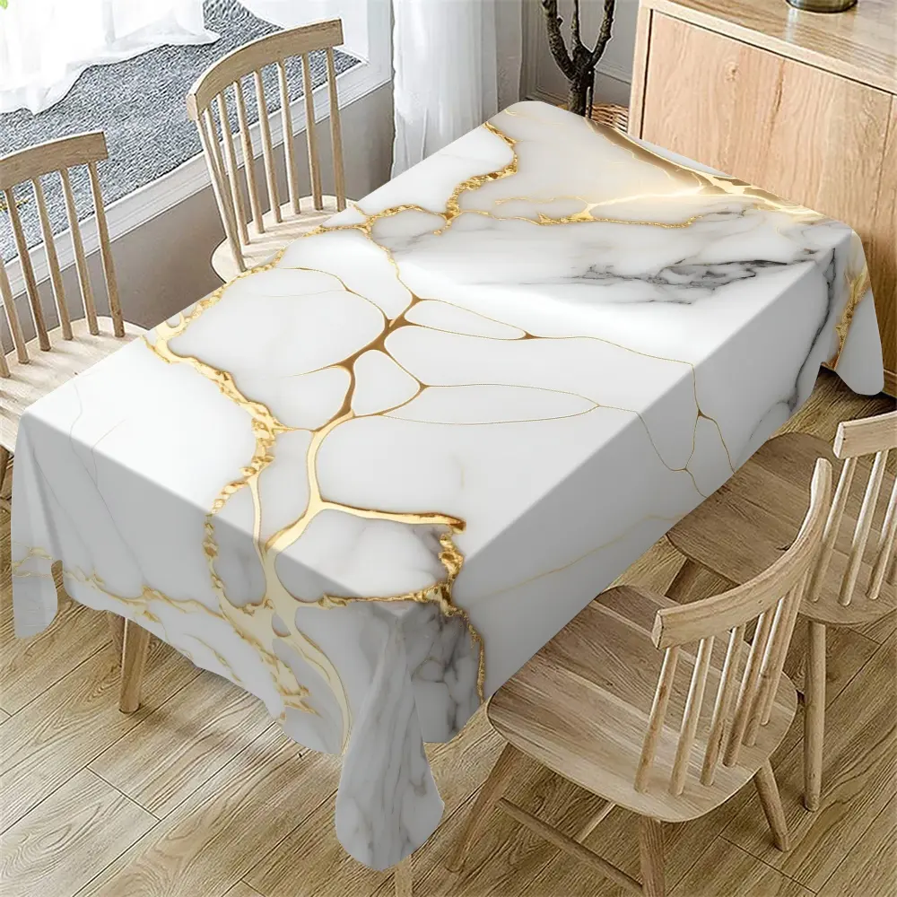 Abstract Marble Pattern Tablecloth, Rectangular Tablecloth, Table Decoration Supplies for Home Kitchen Dining Room Wedding Party, Picnic Table Cover