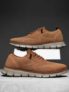 Men's Solid Color Mesh Breathable Walking Shoes, Casual Comfortable Lightweight Sports Running Shoes, Fashionable Sneakers for Daily Wear, Knitted Running Shoes