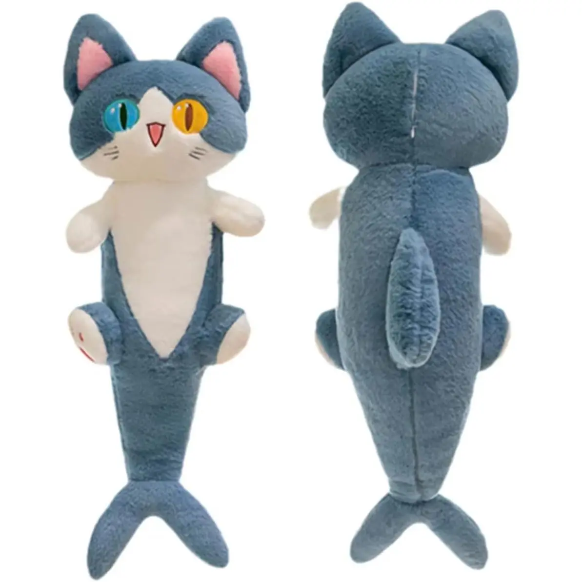 Cute Plush Shark cat , Cartoon Soft Stuffed Pillow Long Throw Sleeping Pillow,Shark Gifts for  (50cm/19.6in)