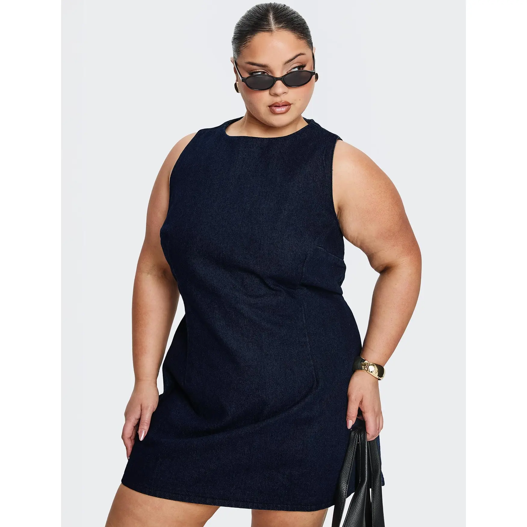 Ainsleigh Shift Denim Playsuit Dark Wash Curve