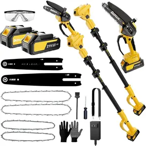 4-in-1 Electric Pole  for Tree Trimming, 6 Inch and 8 Inch Cordless  with 2x4.0 Ah , Mini  Cordless with Extension Pole,   Pole Chain  for Branch