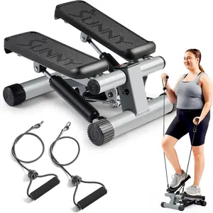 Suitable for Home Exercise Healthy Fitness Mini Stepper with Resistance Bands and Over 300 lbs Weight Capacity Stair Stepper Exercise Machine with Optional Rotating Exercise and Free SunnyFit App Connection