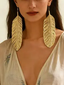 Feather Earrings for Women, Exaggerated Fashion Jewelry, Elegant Versatile Party Accessories, Stylish Big Ear Studs, Statement Earrings