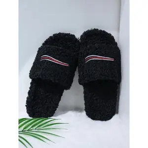 Winter Plush Slippers Unisex – Warm Fuzzy Indoor Outdoor Slides for Home slipper lady woman men