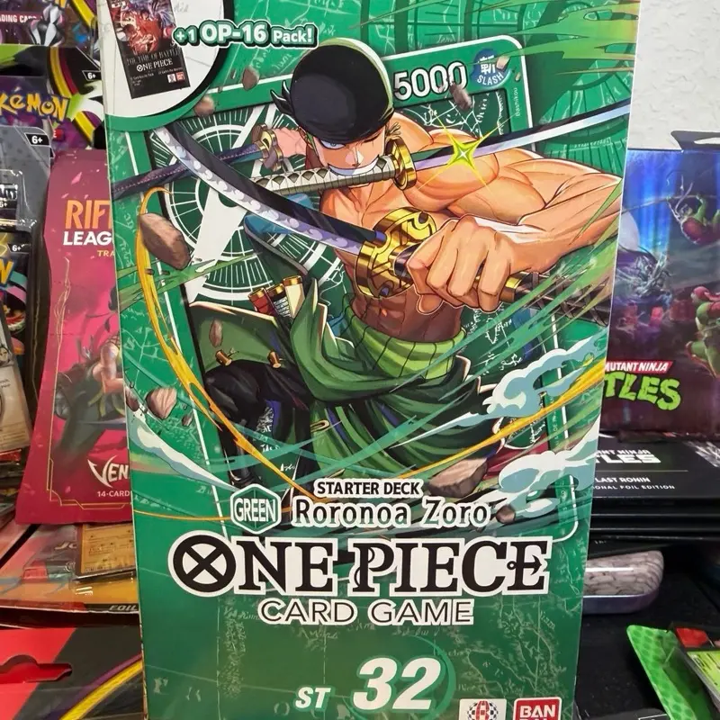 One Piece Card Game Starter Deck ST-32 Green Roronoa Zoro English + OP-16 Pack | Sealed