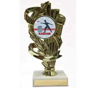 BuyAwardsandTrophies Kanjam Gold Trophy - Plastic Trophy with Base, Awards and Trophies for Sports Competition, Prizes for Adults and Kids Gold, 4.75"