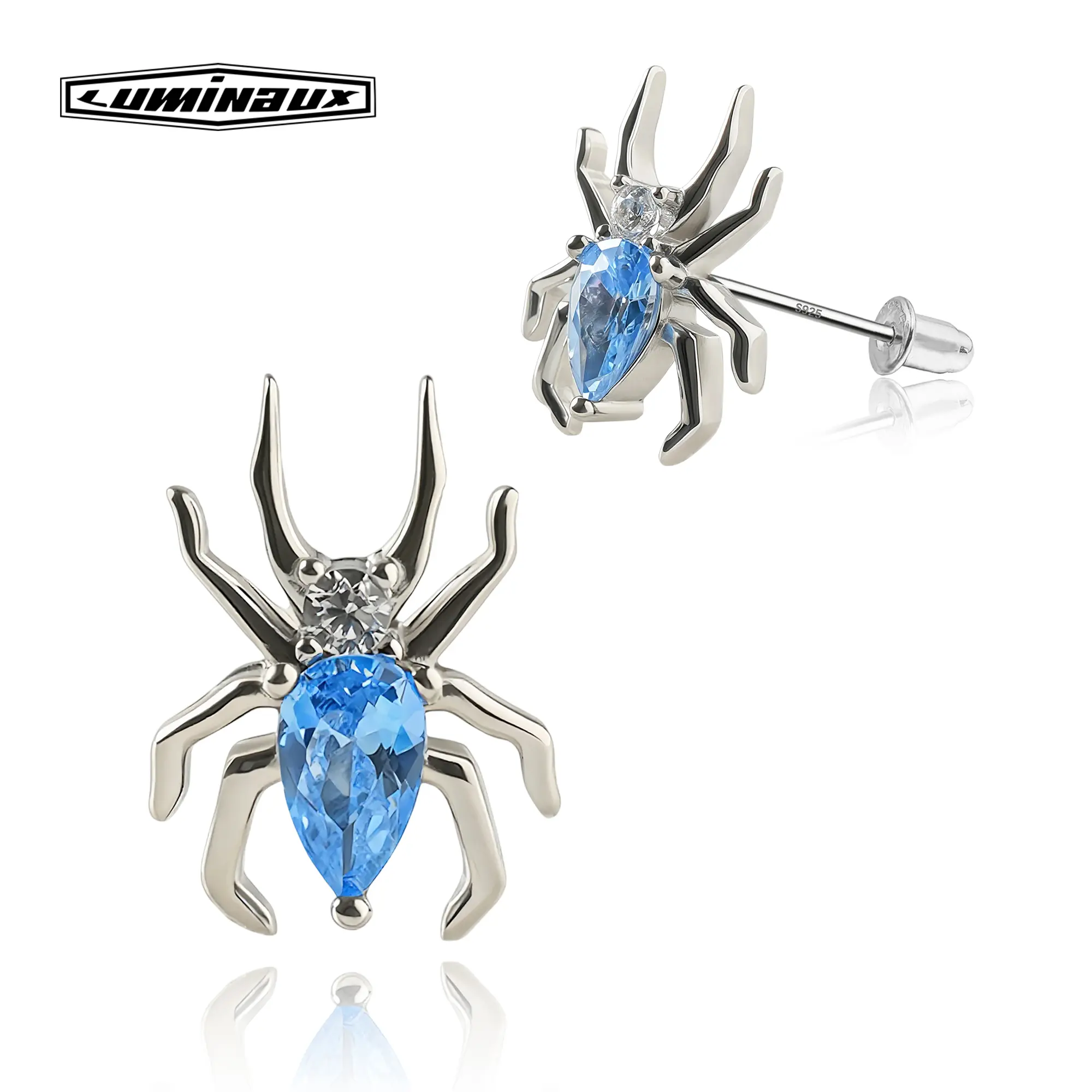 [LUMI57] S925 Sterling Silver Spider earrings Perfect Gift Option Multi Color