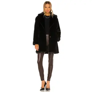 LAMARQUE Linnea Faux Fur Coat in Black