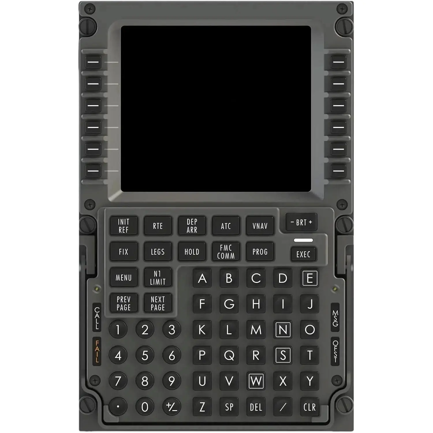 Cockpit Simulator 737M CDU Flight Simulator Control Display Unit – 1:1 CNC Aluminum Hardware, Real Silicone Keys, Full-Color Display, USB-C Plug-and-Play