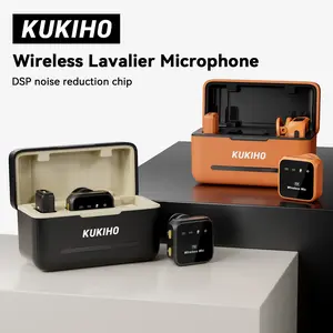 Memorial Day！KUKIHO Wireless Lavalier Microphone for iPhone iPad Android With Charging Case Audio Smartphone
