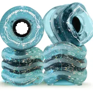 SHARK WHEEL 60mm, 78a Transparent Blue/Gray with Glitter - Team Rider, Signature Wheels Anna Oswald