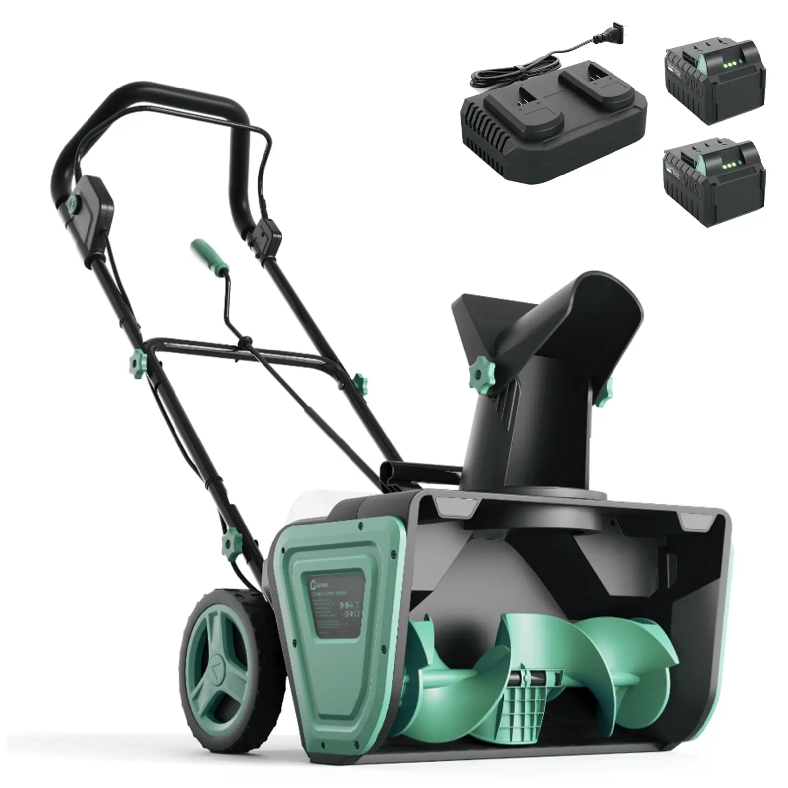 20" Cordless Snow Blower, 23 ft Snow Throw, Tough for Driveways & Walkways | Brushless Motor, 180° Chute | w/ 2×4.0Ah Batteries, Charger & LED Lights