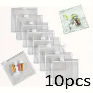 Clear Reusable Pill Storage Bags, 10 Counts Dustproof Zipper Pill Pouch Set, Portable Self Sealed Medicine Organizer for Home & Travel, Summer for Gift, Pouch Organizer, Valentine's Day Gift