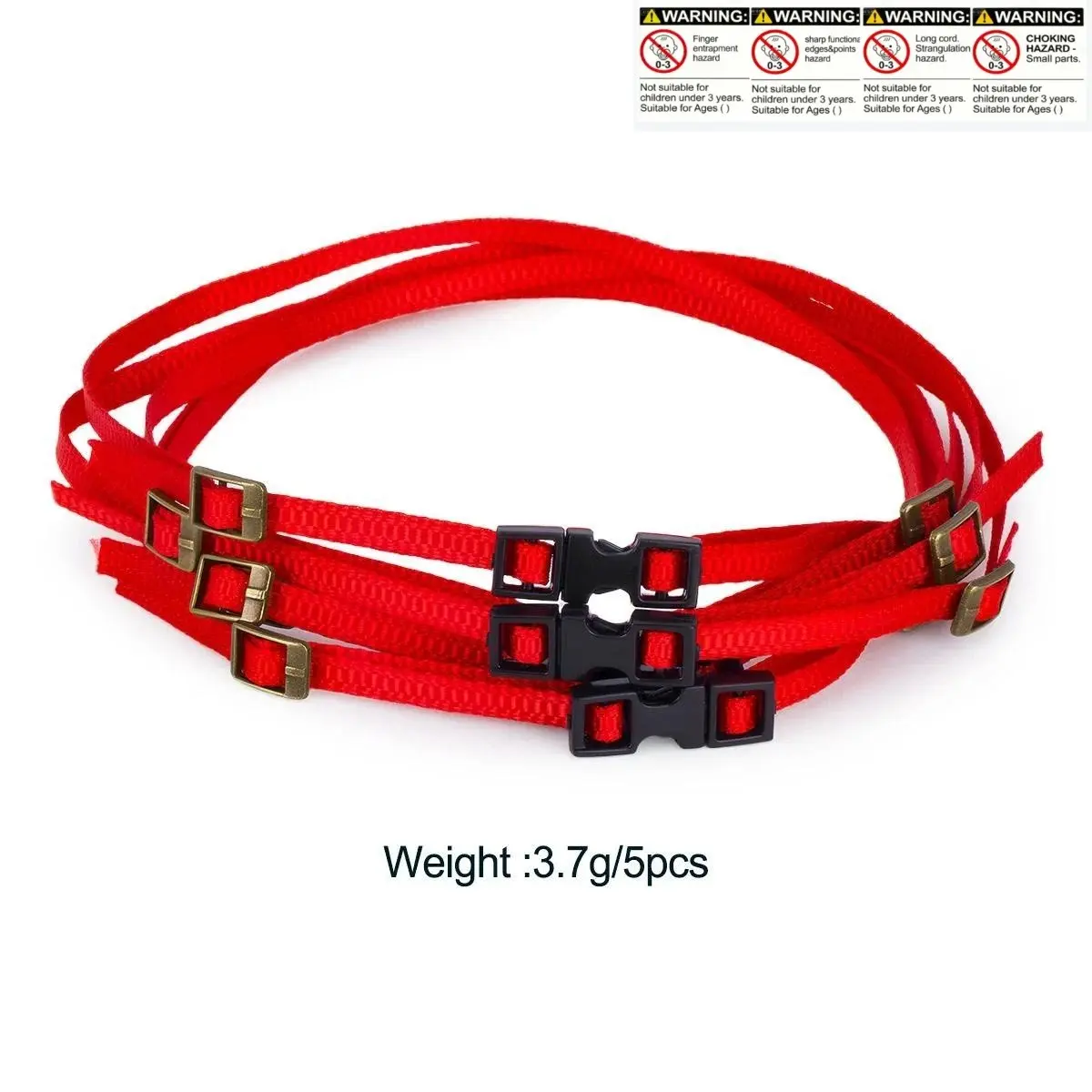 1/10 1/18 1/24 Scale RC Crawler Accessories, 5PCS 30CM Nylon Adjustable Tie Down Ropes Harness with Buckles Warning for TRX4M SCX24 Roof Rack