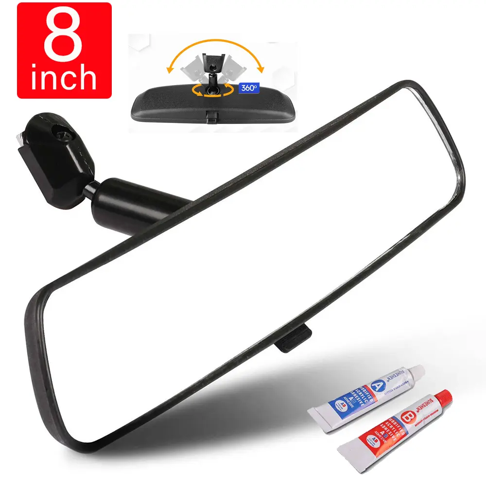 8 inch Interior Rearview Mirrors, Universal Panoramic Car Rear View Mirror Accessories, Wide Angle Reduce Blind Spot Effectively for Car, Jeep, Truck, Motorcycle, Tractor, ARB, ATV, SUV, RV