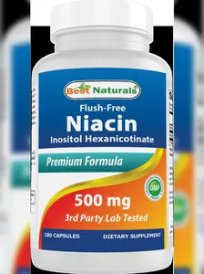 Best Naturals Flush-Free Niacin Inositol Hexanicotinate 500 mg 180 Capsules