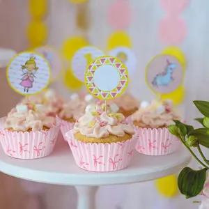 100pcs Pink bow cake paper cups, baking oil-proof disposable cake paper trays, birthday party decoration packaging supplies, Muffin Cupcake Liners 5*3cm, Bakeware, Baking Tools, Home Baking Supplies for Wedding, Birthday, Valentine's Day