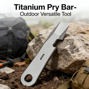 1pc Short Pry Bar Titanium Alloy Bottle Opener Pocket Tool, Compact Portable Keychain Accessory, Durable Lightweight Design Outdoor