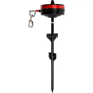 Lixit Retractable Dog Tie Out with 360° Rotation and 15 Ft Steel Cable for Dogs 80-120 lbs Large Size with Reflective Housing and Secure Mounting