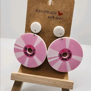 High-Quality CD Earrings for Unisex - Lightweight Circular Pendant with 'All You Need Is Love' Design