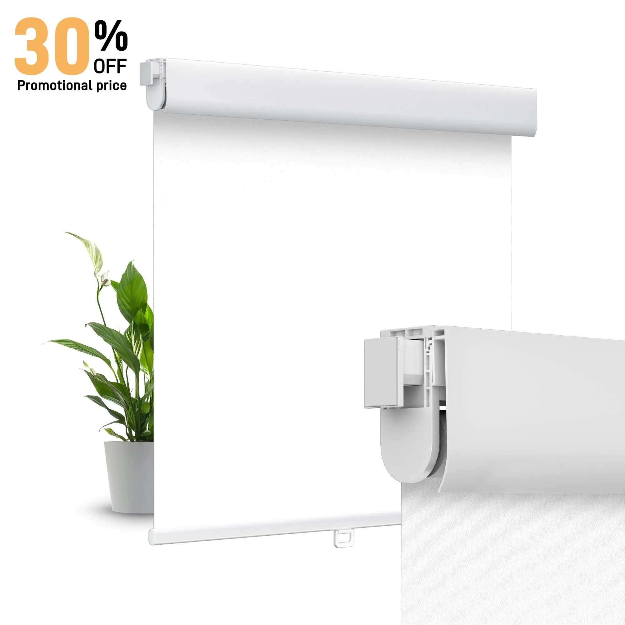 Allesin Zen 22x72 No-Drill Cordless Blackout Curtain Blinds - Renter-Friendly, Thermal Insulation, UV Protection, Safety-Designed, Waterproof, Adjustable Room Darkening Light Blocking Window Shades for Home, Bedroom, No Drill Blinds