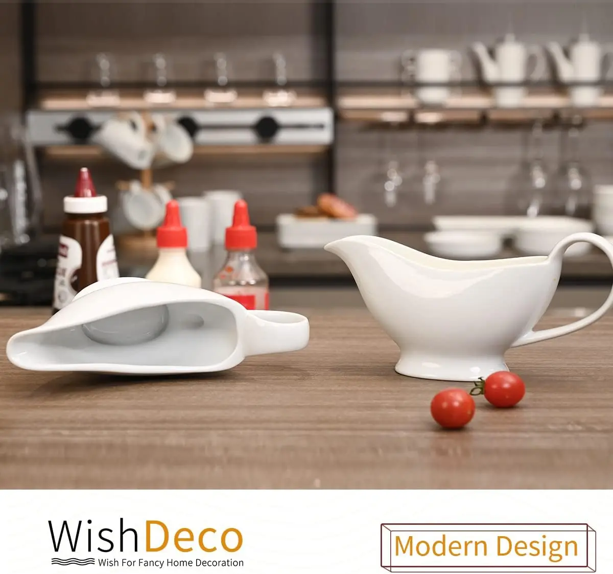 TikTok Favorite! Porcelain Gravy Boat 8oz – Must-Have Cream Jug for Holiday Table | Durable High-Fire Ceramic, Easy to Clean, Dishwasher Safe