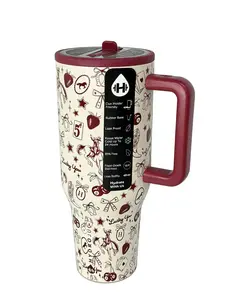 Hydro Style 40oz Lucky You Cowgirl Tumbler Stainless Steel Insulated Water Bottle with Handle & Leak-Resistant Straw Lid Perfect Gift for Western Lovers Portable Drinkware Flasks Mug Bottles Stylish Western-Themed Accessory Bottled