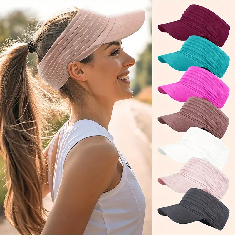 Unisex Sun Visor Hat, Quick Dry Lightweight Sports Sun Hat, Breathable Empty Top Baseball Cap for Running, Cycling, Outdoor Travel for Men Women