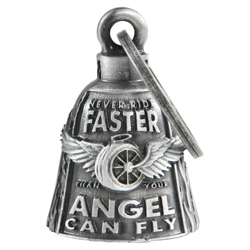【Must Be】Christmas/Halloween Bell Gremlin/Guardian Motorcycle Bell for Bikers Women Men with Hanger Heavy-Duty 3mm Zinc Alloy 85dB Loud Clear Protection 3X Impact Resistant Weatherproof Coating 5 Color Options Matte Black Chrome Red Gunmetal Gray  2201