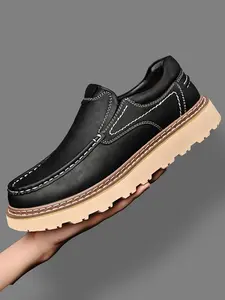 Men's Handmade Low Top Casual Shoes, Breathable Comfortable High Elasticity, Slip Resistant Wear-Resistant Thick Sole, All Seasons