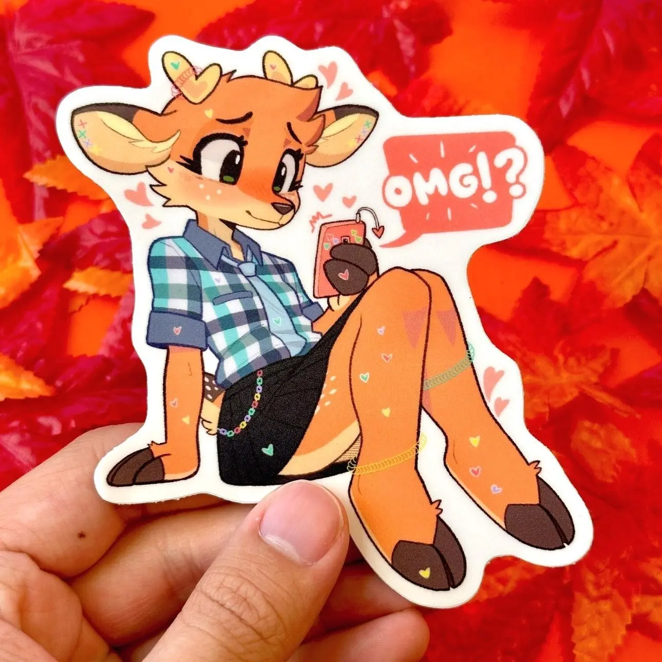 Maple Deer Furry Stickers