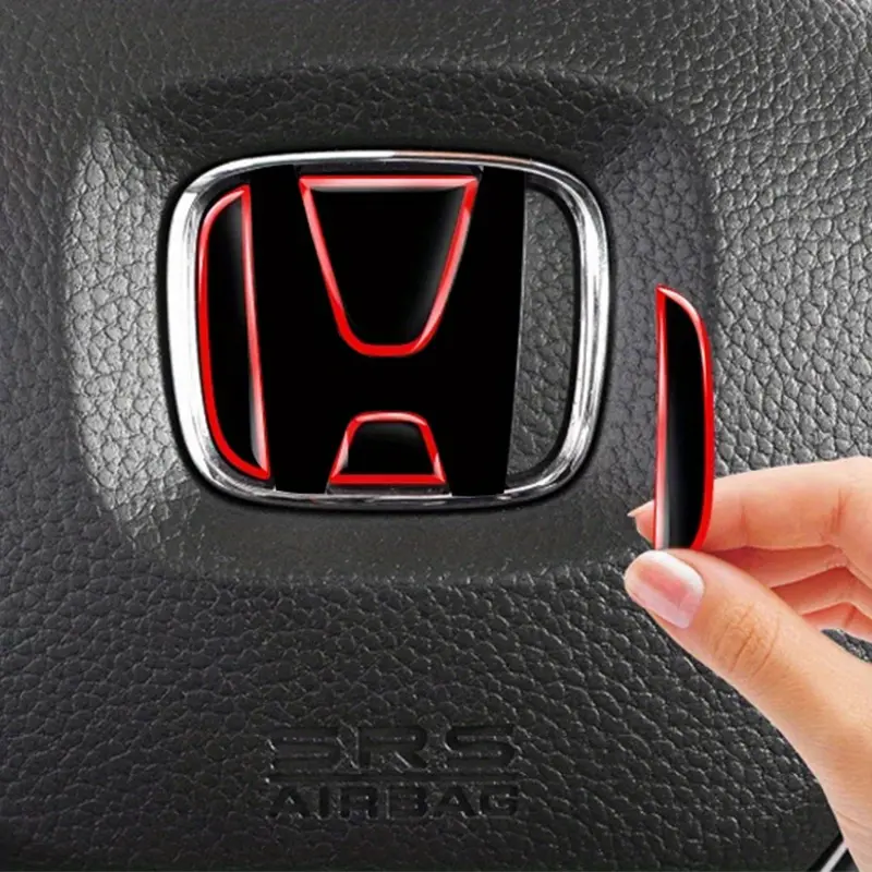 Steering Wheel Sticker Suitable for Honda Accord Civic Spirior City FIT CRV Car Steering Wheel Front and Rear Badge Logo Sticker Protective Decoration 1pc carbon  fiber car  charms