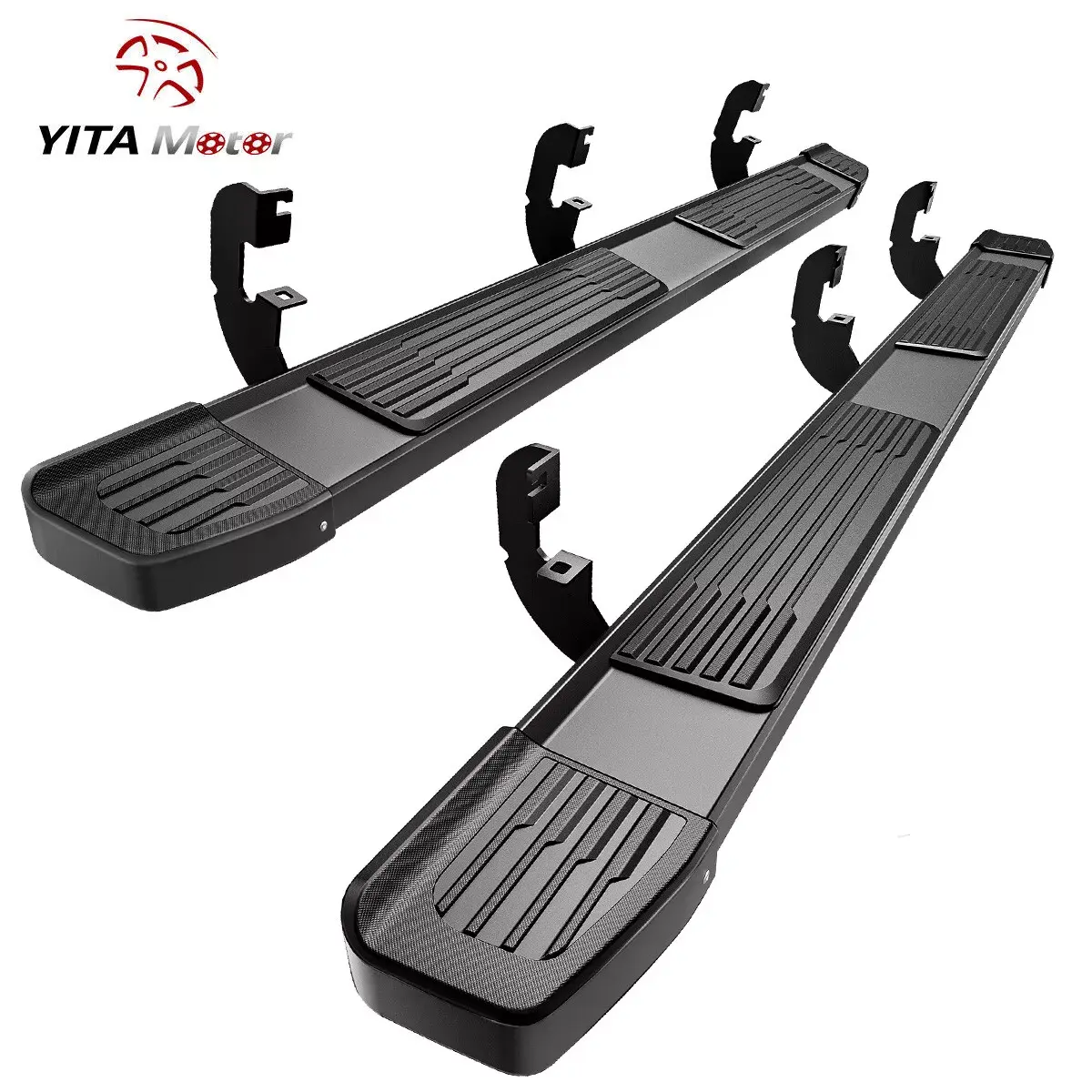 YITAMOTOR 6 Inches Running Boards Compatible with 2019-2025 Chevy Silverado/GMC Sierra 1500 Crew Cab, 2020-2025 2500HD 3500HD Crew Cab, Stainless Steel Side Steps Black Nerf Bars