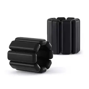 Wrist and Ankle Weights for Women and Men, Adjustable Silicone Fitness Bangles, 2lb/4lb Wearable Arm & Leg Weights for Yoga, Pilates, Barre, Walking, Running, Gym, Strength Training | Set of 2 | Black