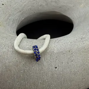 Blue Crystal Pavé Shoelace Charm, Stylish Accessory for Sneakers, Casual Shoes