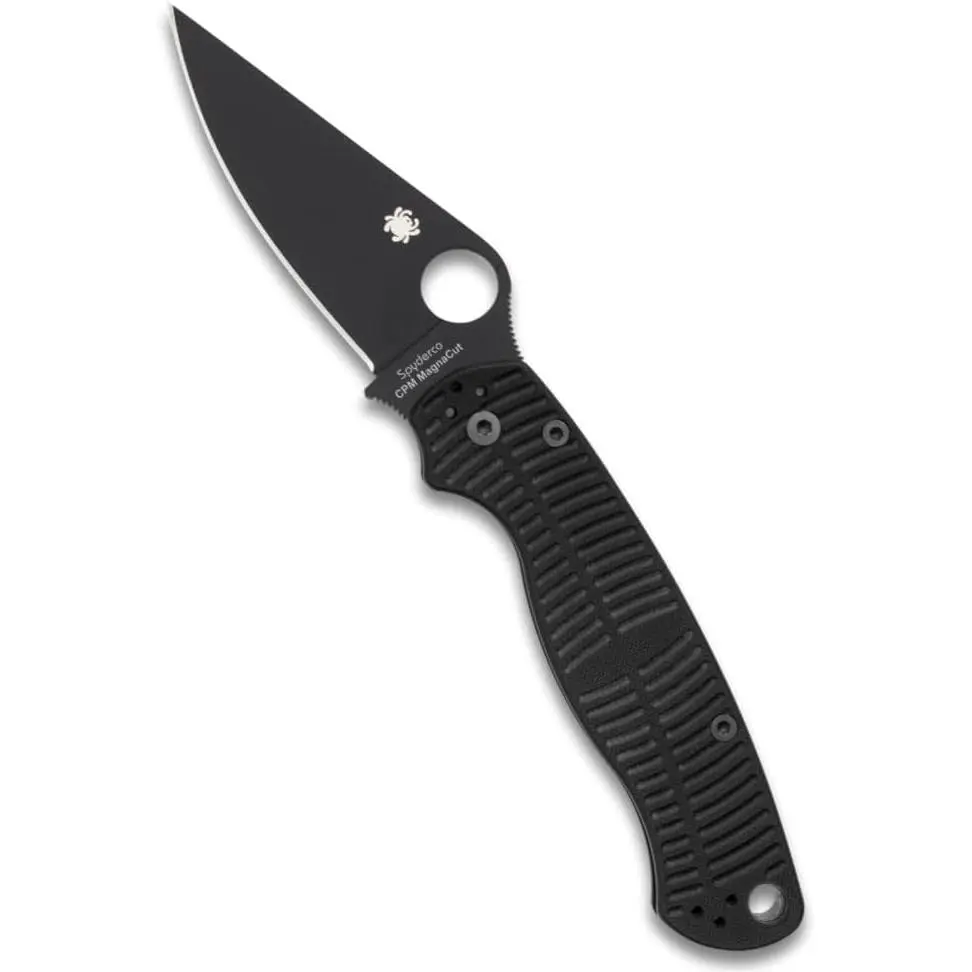 Spyderco Para Military 2 Salt Folding Pocket Knife, PlainEdge | 8.26" Overall Length, 3.45" CPM MagnaCut Steel Blade, G-10 Handle, Compression, Full-Flat Grind