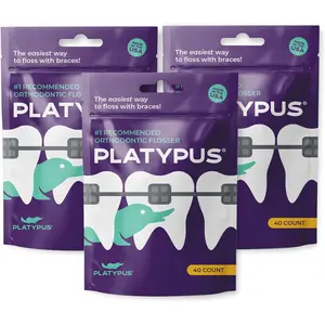 Orthodontic Flossers, 40 Count (Pack of 3), Ideal for Braces, Fits Under Arch Wire, Gentle on Gums, Promotes Good Flossing Habits Oral Daily