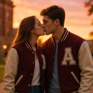 Tailorly Custom Letter Varsity Jacket - 4 Trendy Colors, Lightweight & Personalized for Teams, Couples, Campus Events & Outings, Custom Initial & Stylish Look Casual Coats Baseball Jackets