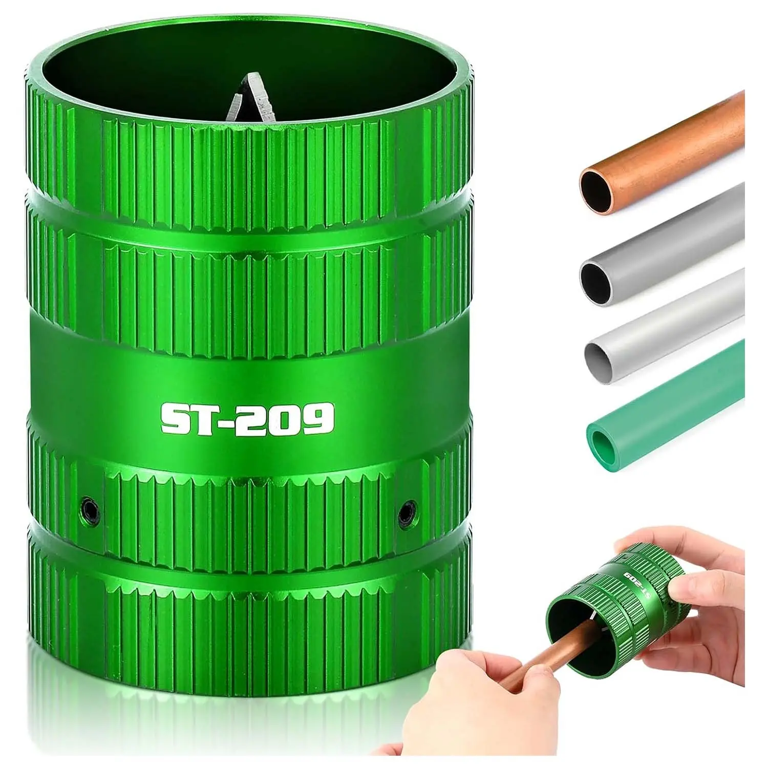 DSZH ST-209 Pipe Deburring Tool for Copper Tubing, 3-in-1 HVAC Reamer Cleaner Inside Outside After Cut, Aluminum Tube Tool Stzh