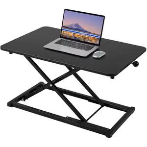 Adjustable Height Standing Desk Converter, Ergonomic Sit Stand 23.6 Inch Black Keyboard Riser for Desktop Computer Workstation