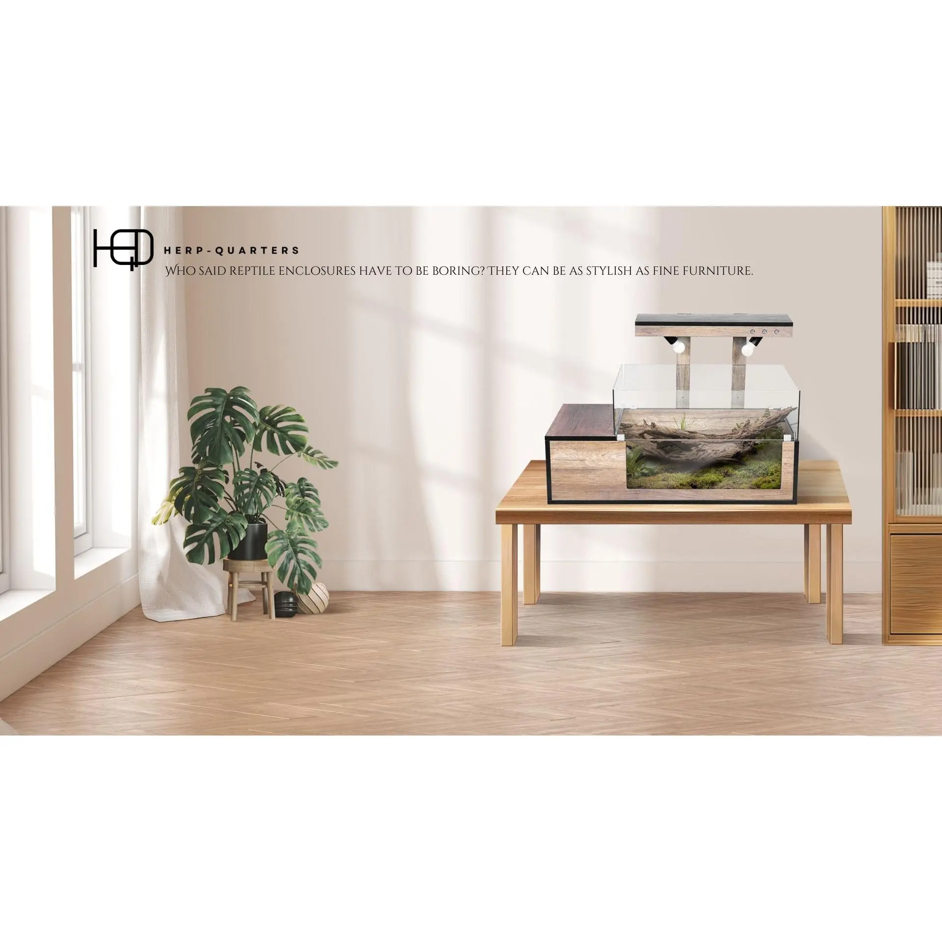Herp Habitat Elite Wooden Enclosure for Reptiles Tortoise, Lizard or Bearded Dragons
