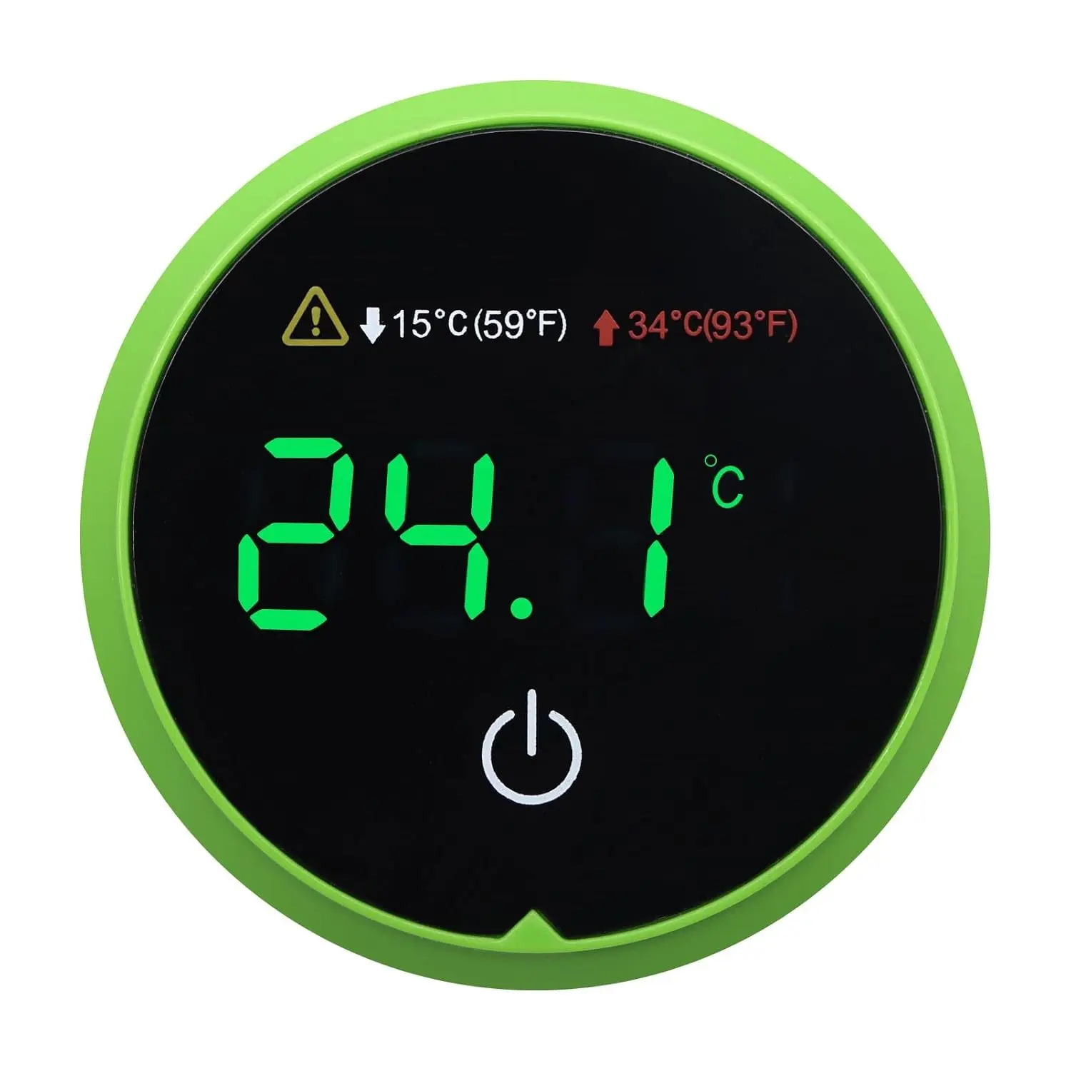 Aquarium Digital Thermometer with LED Touch Screen - Stick-on Fish Tank Thermometer for Betta Tanks, HI/LO Temperature Alarm, Cordless Waterproof Sensor, CR2032 Battery (14-140°F/-10-60°C)