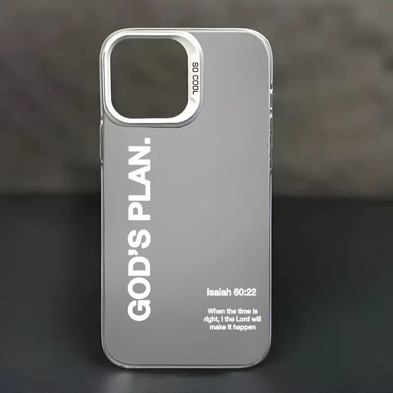 Phone Case for iPhone 17 Pro Max 16 Plus 15 14 13 12 11 Air E GOD'S PLAN Pattern Full Body Protection Anti-Scratch PC Smartphone Cover