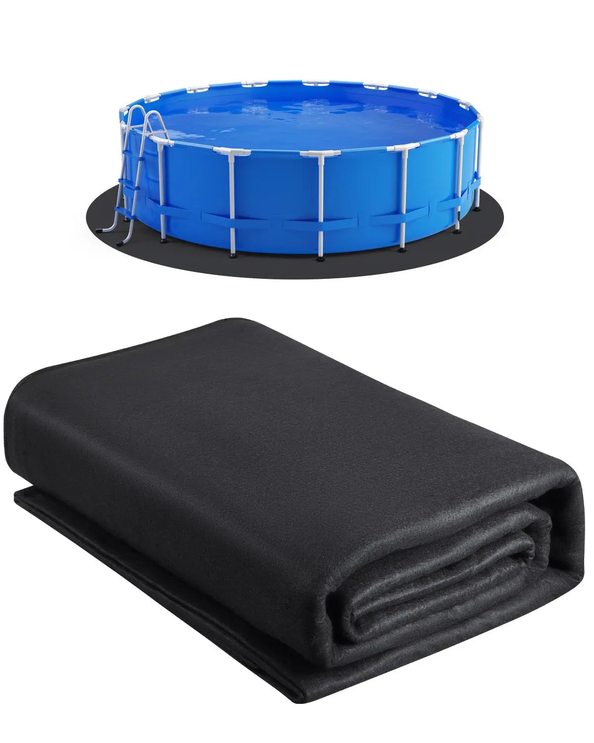 VEVOR 18ft Round Pool Liner Pad, Pool Liner Pad for Above Ground Swimming Pools, Pool-Mat Prevents Punctures, Recycled Geotextile Material Underlayment Pads, Extend Service Life#BackToSchool