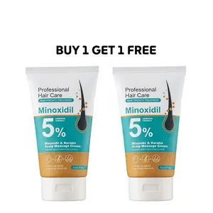 【BUY 1 GET 1 FREE】5% Minoxidil Scalp Massage Cream, Hair Growth Treatment for Men and Women, Contains Keratin and Ginger Extract Prevents Loss Repairs Follicles Promotes Fast Regrowth Strengthens Roots Buy 1 Get 1 Free