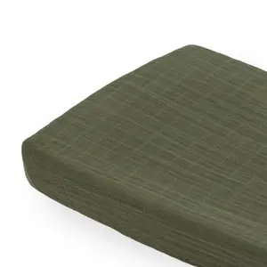 Cotton Muslin Changing Pad Cover - Fern