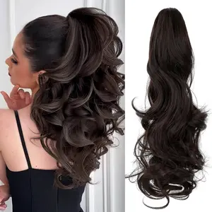18-inch Claw-Shaped Hairpin Extension Flemish Curling Wave Clip Wigs for Long Hair Styles Synthetic Curly Wavy Natural Wavy Curly Lace Closure Weave Lace Curtain Bangs Loose Deep Wave hair extensions clip in