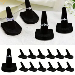 12pcs Finger Ring Display, Black Velvet Ring Storage Holder, Black Velvet Drawer Display Stands, for Display and Storage of Most Finger Rings, Jewelry Towers